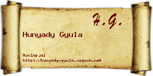 Hunyady Gyula névjegykártya